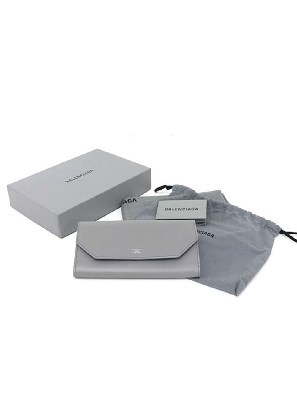 Balenciaga Envelope Wallet Card Holder Gray Calfskin - Picture 6 of 6